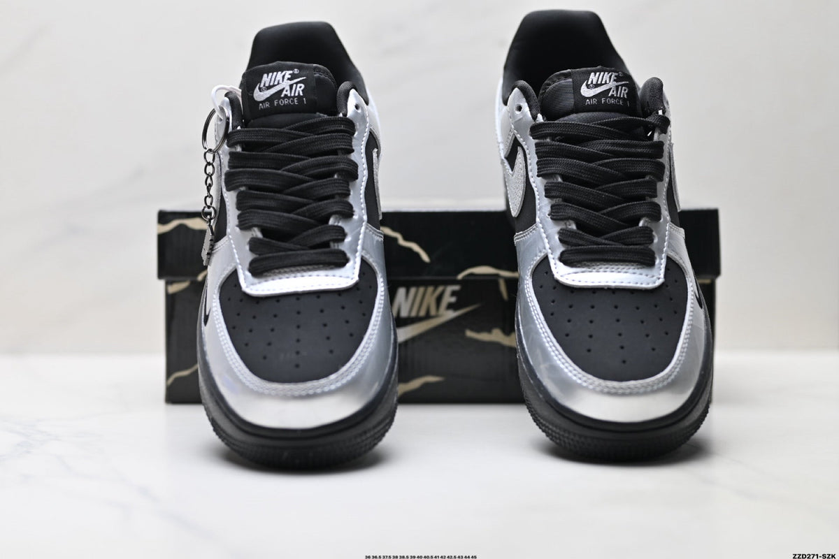 Nike Air Force 1 '07 LV8 Low-Top Sneakers – Metallic Silver/Black