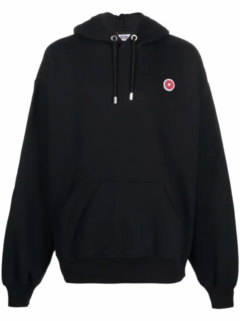 GCDS logo-patch cotton hoodie