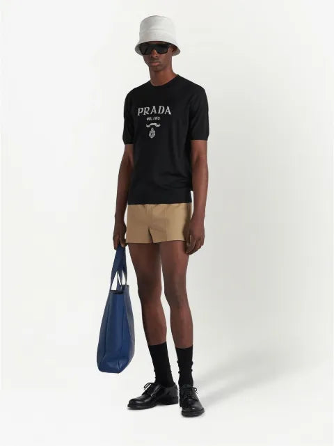 Prada logo-intarsia wool sweater