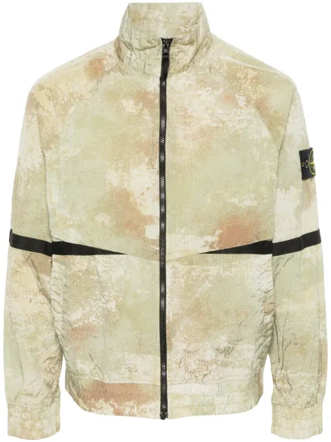 Stone Island Compass-badge abstract-print jacket