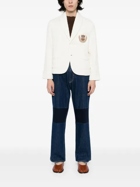 BODE embroidered logo-appliqué blazer