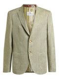 ETRO chevron-motif single-breasted linen jacket