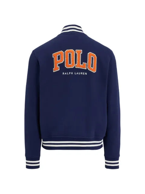 Polo Ralph Lauren logo-patch striped-trim bomber jacket