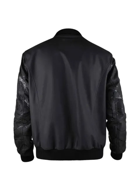 Philipp Plein python-effect leather bomber jacket