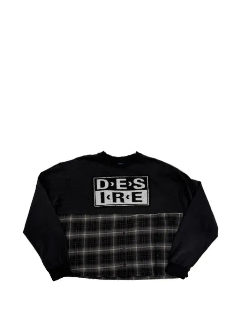 Bottega Desires flannel-panel sweatshirt