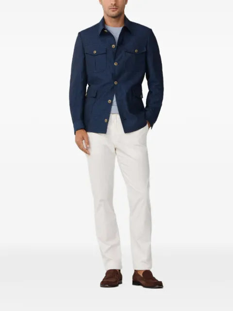 Hackett London melange chambray-linen jacket