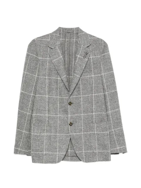 Lardini check-pattern single-breasted blazer
