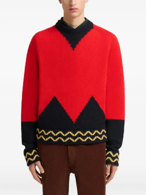Marni jacquard-print relaxed-fit sweater