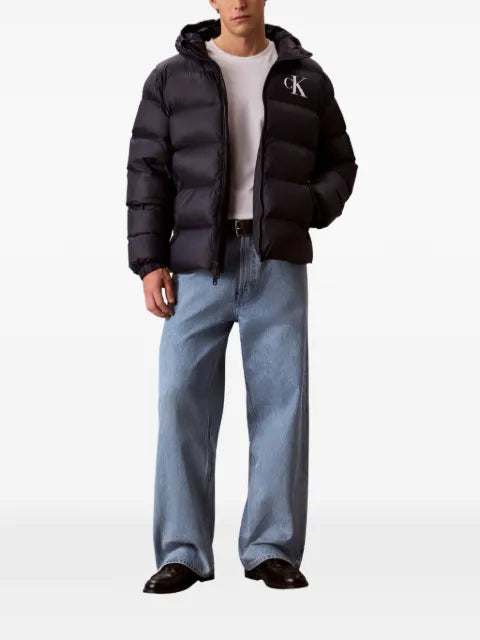 Calvin Klein logo-print hooded padded jacket