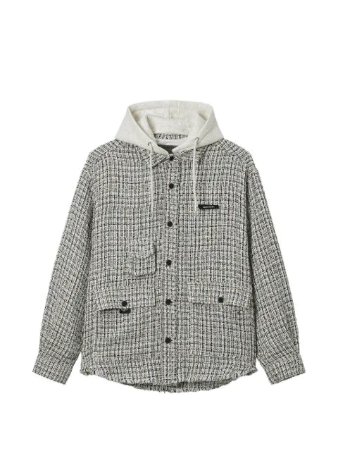 Musium Div. tweed-effect hooded jacket