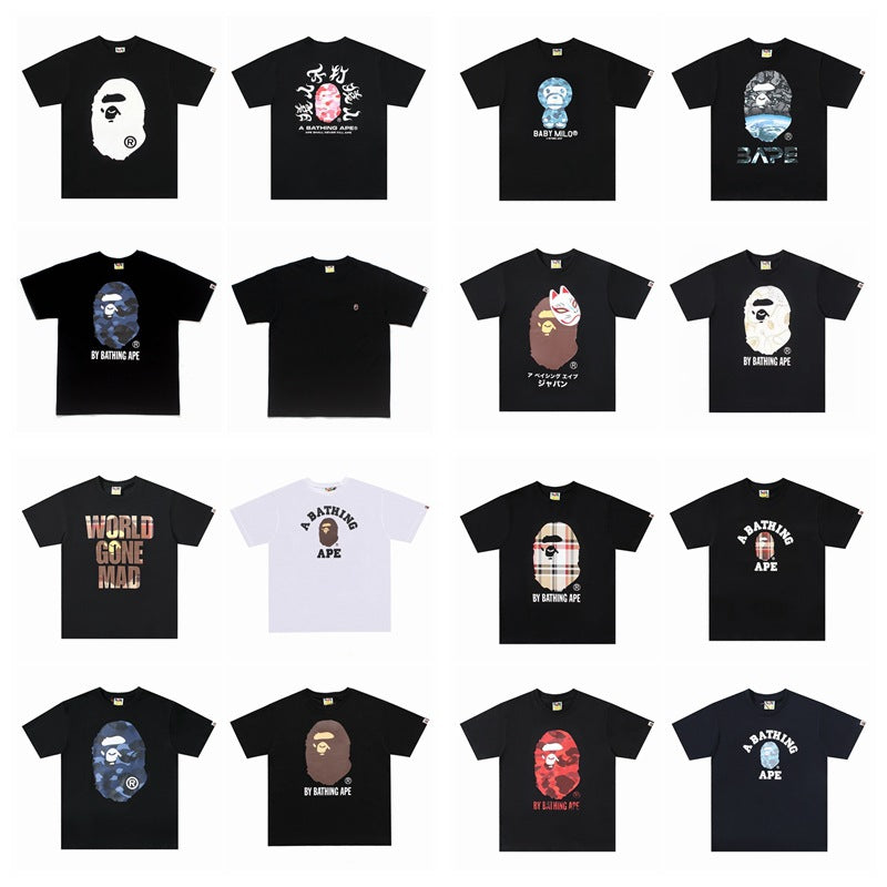 BAPE Ape Head Graphic Tee Loose Unisex Streetwear T-Shirt