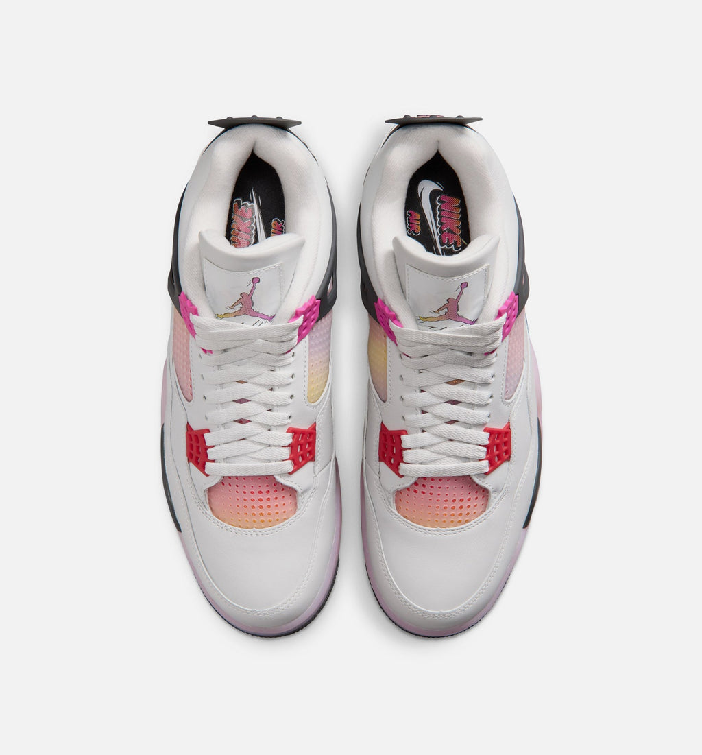 Air Jordan 4 Retro Comic – Men's Lifestyle Shoe in Off White/Fire Pink/Anthracite