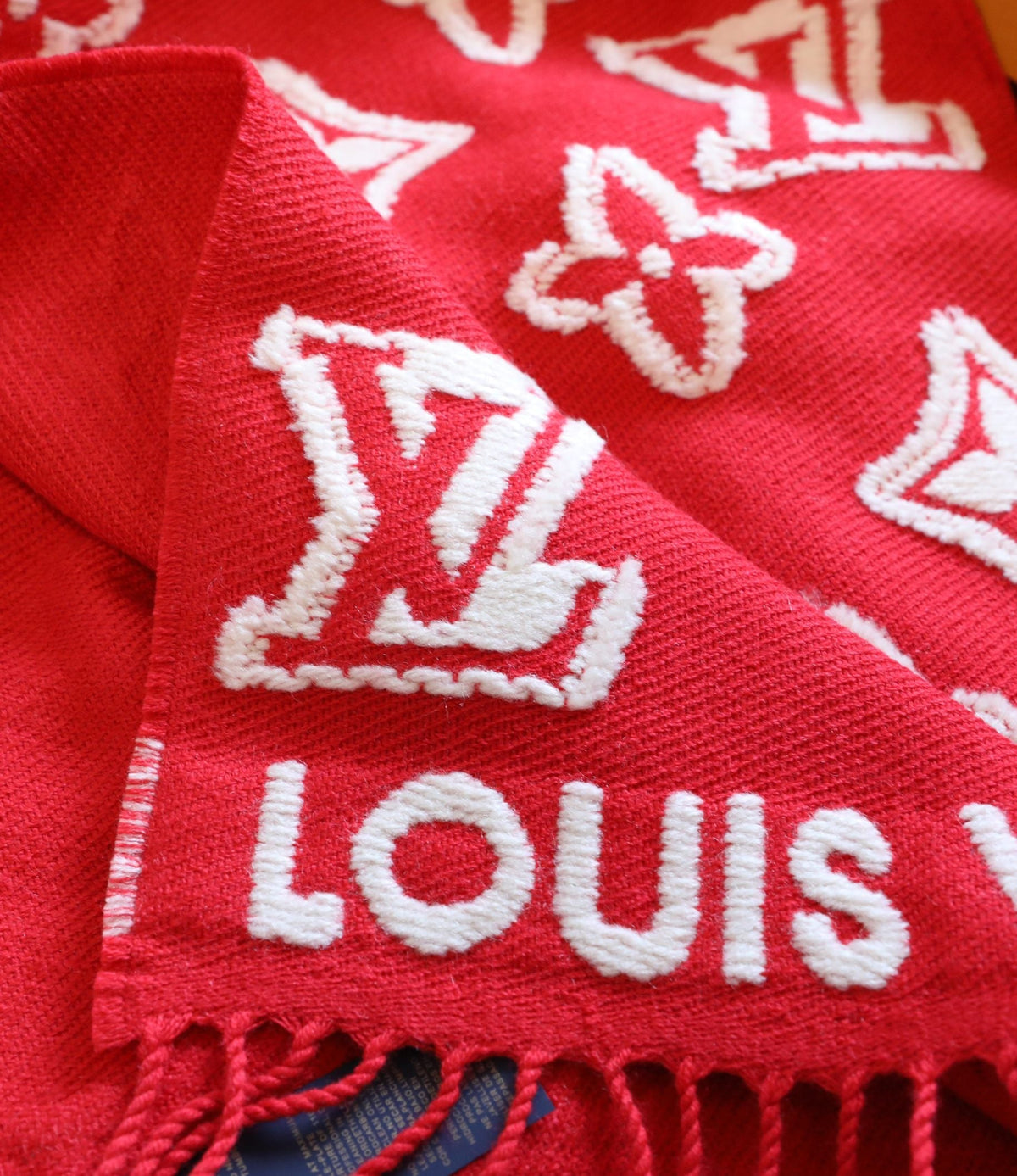 Louis Vuitton Style Monogram Knit Scarf