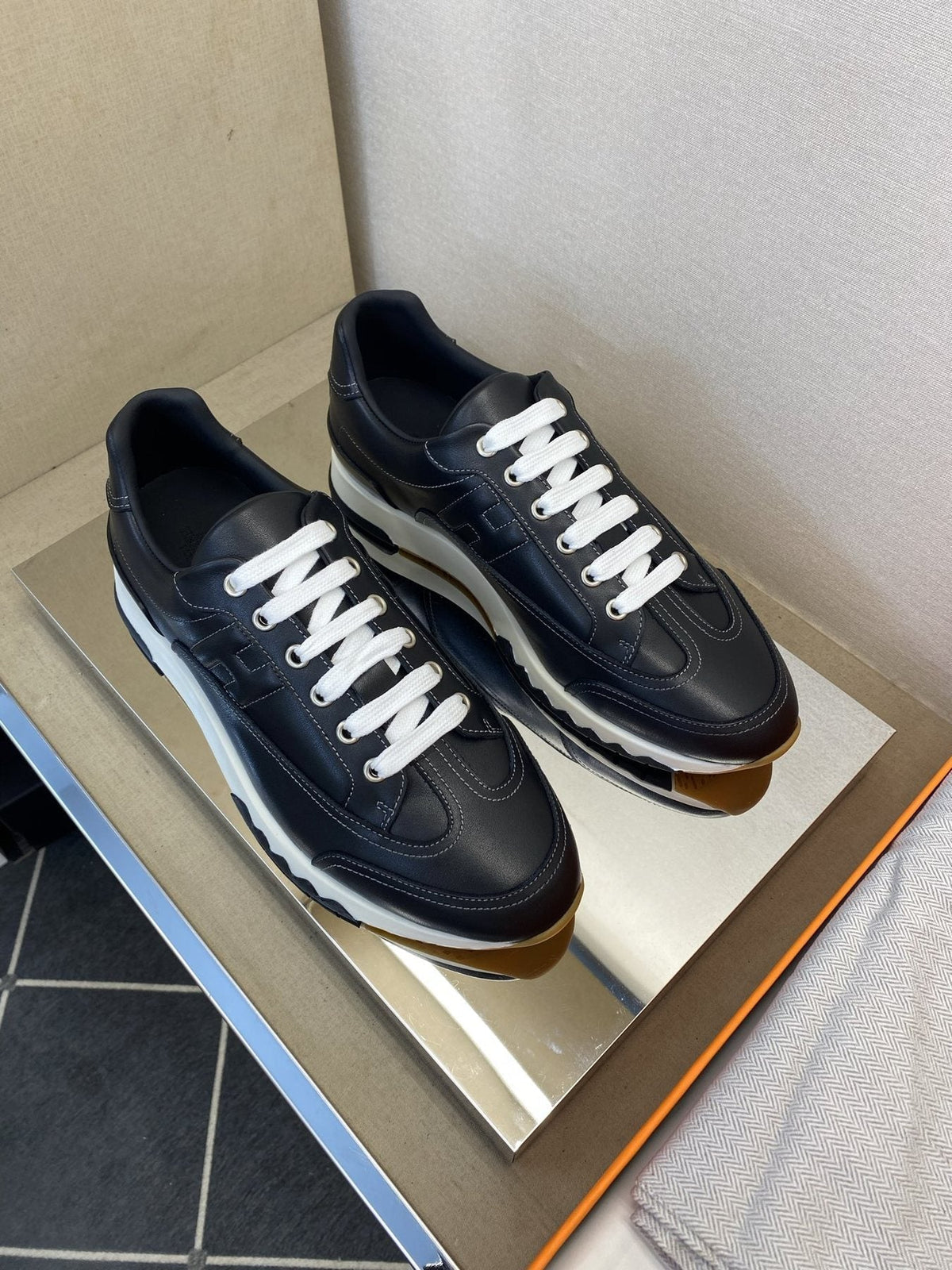 Hermès Men's Low-Top Panel Sneakers