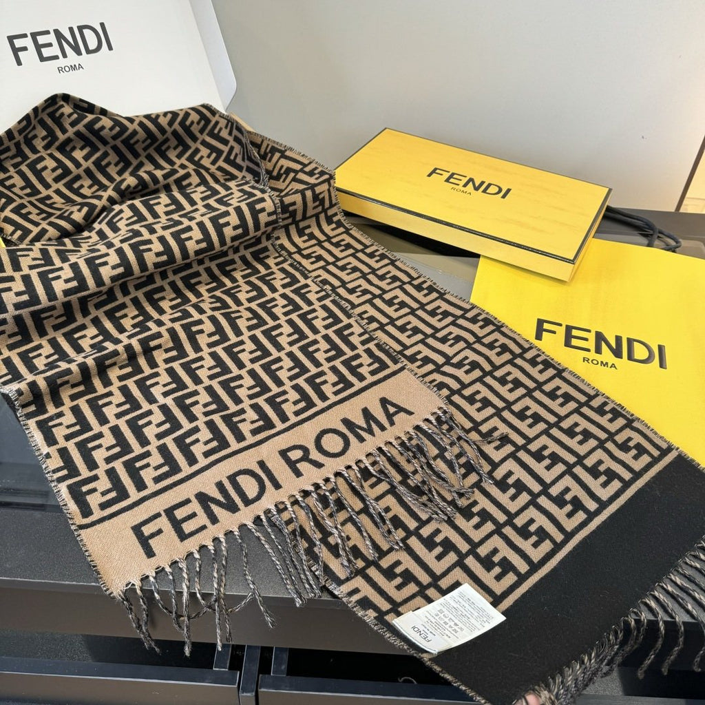 Fendi FF Logo Fringe Scarf