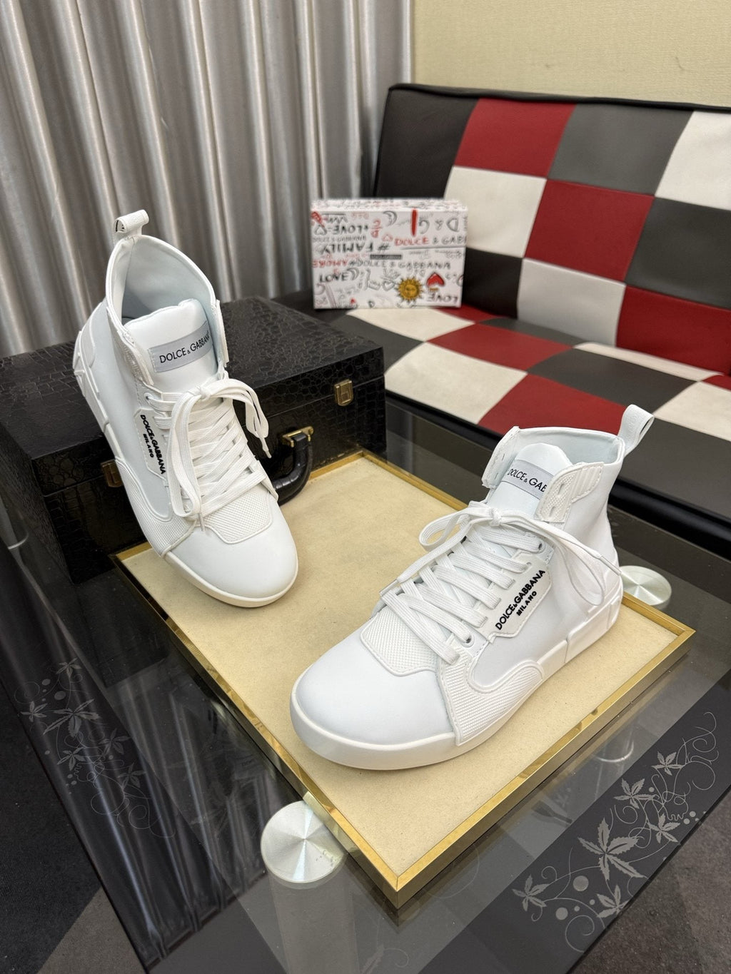 Dolce & Gabbana Paneled High-Top Sneakers