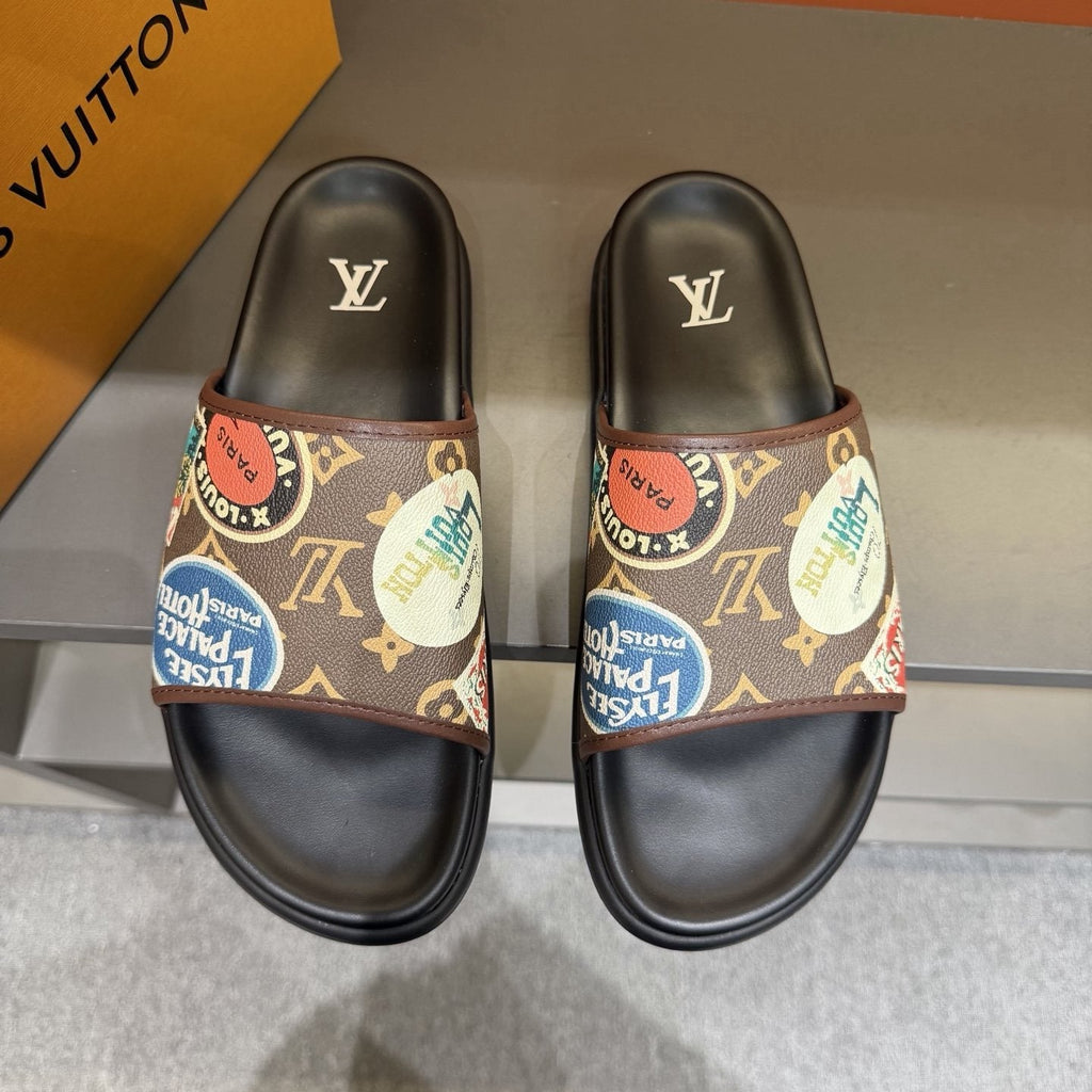 Louis Vuitton Colorful Print Slide Sandals