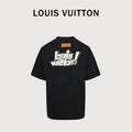 Louis Vuitton 26SS Front & Back Leather Letter Logo T-Shirt Black