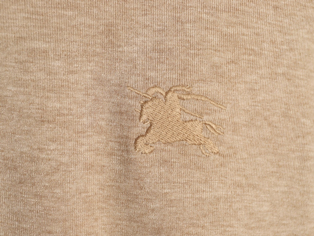 Burberry Equestrian-Detail Check Elbow-Patch Long-Sleeve Top - Light Taupe