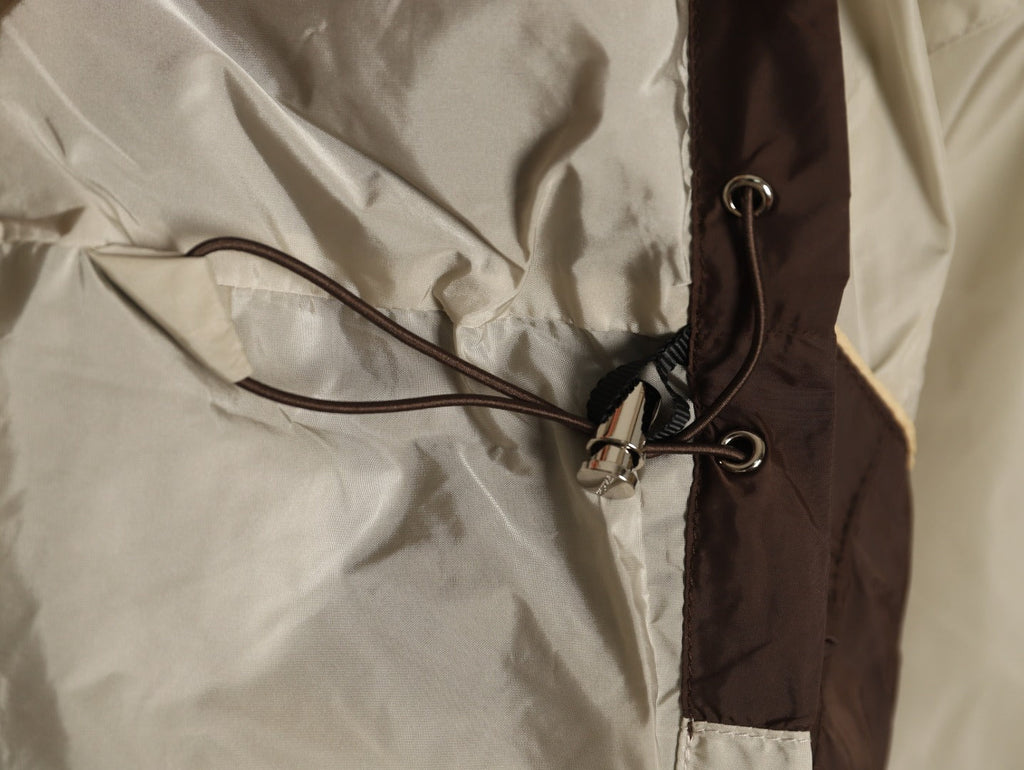 Prada Logo-Detail Colorblock Zip Jacket - Beige and Brown